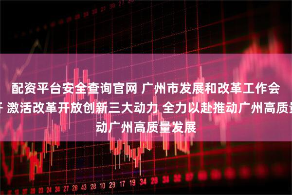 配资平台安全查询官网 广州市发展和改革工作会议召开 激活改革开放创新三大动力 全力以赴推动广州高质量发展